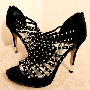 Worthington Jeweled Zippered Heel Platform Pumps